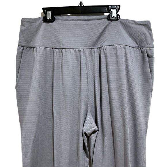PrAna Ryley harem crop pants loungewear gray stripes size XL - Picture 3 of 13